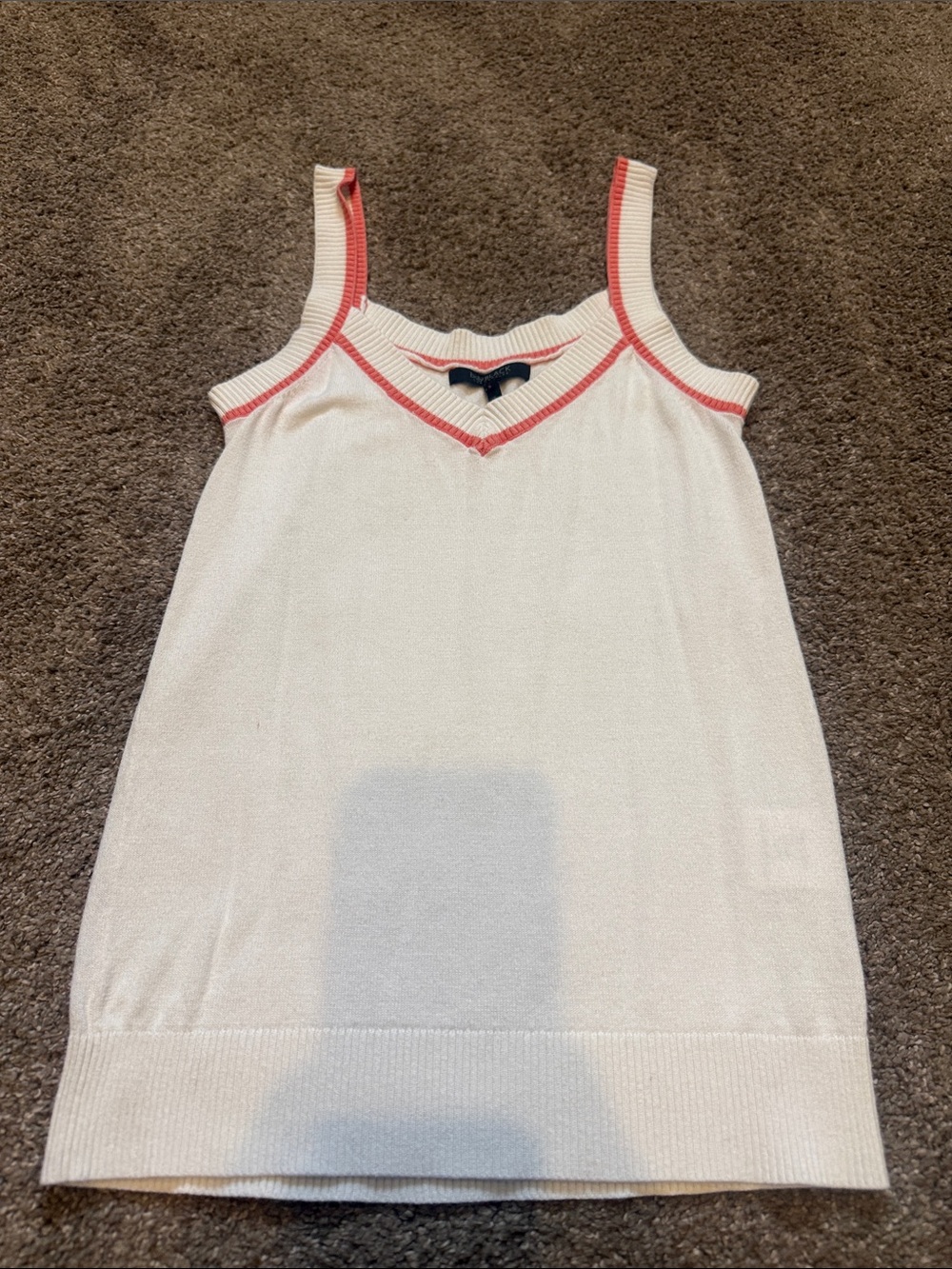 Women’s Cream Tank Top with Contrast Trim